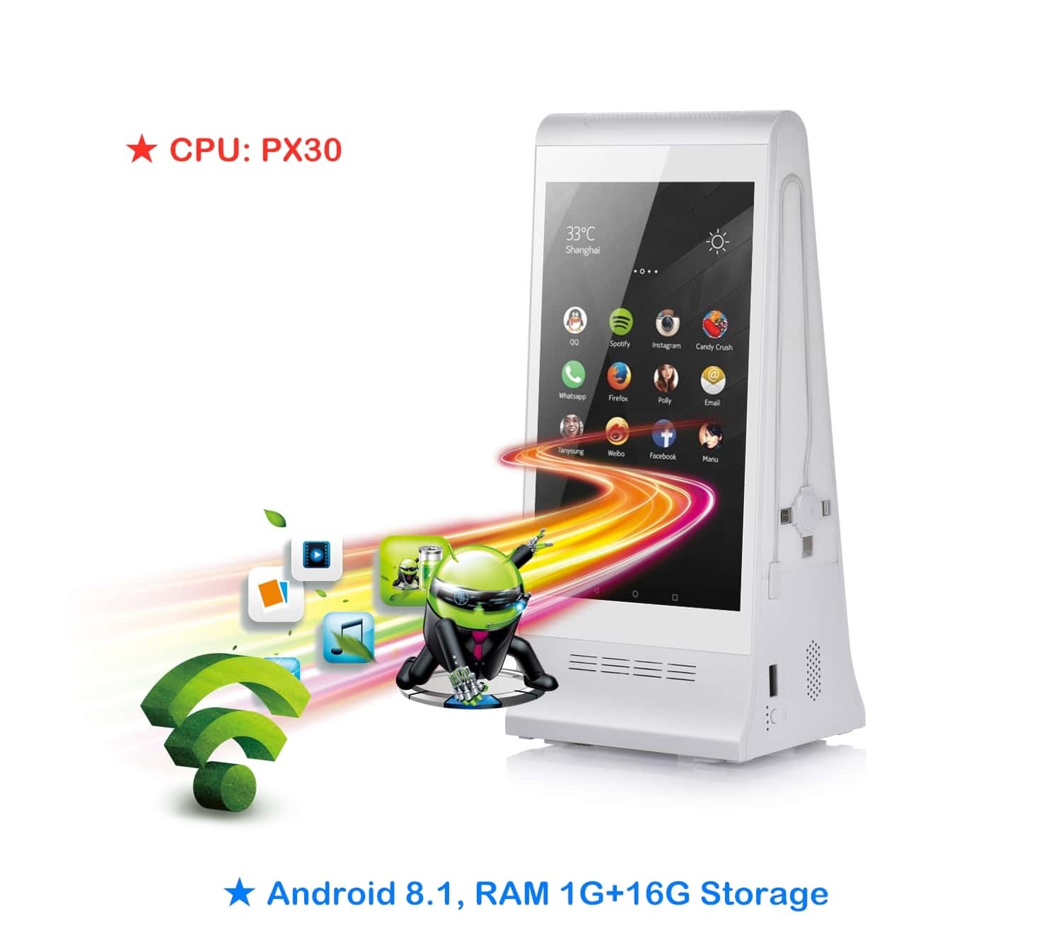 WiFi Dual Sides 8 Inch Tabletop Digital Kiosk